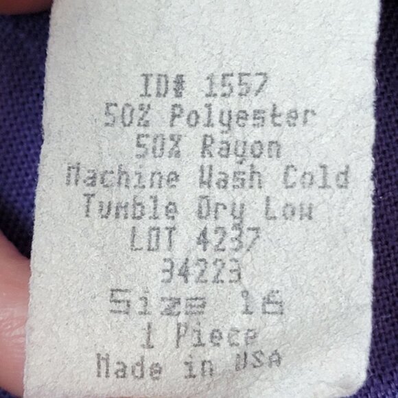 Vintage 70s Midi Skirt Women Plus Size 16 Purple Button Front A-line Formal Fall - Picture 7 of 14